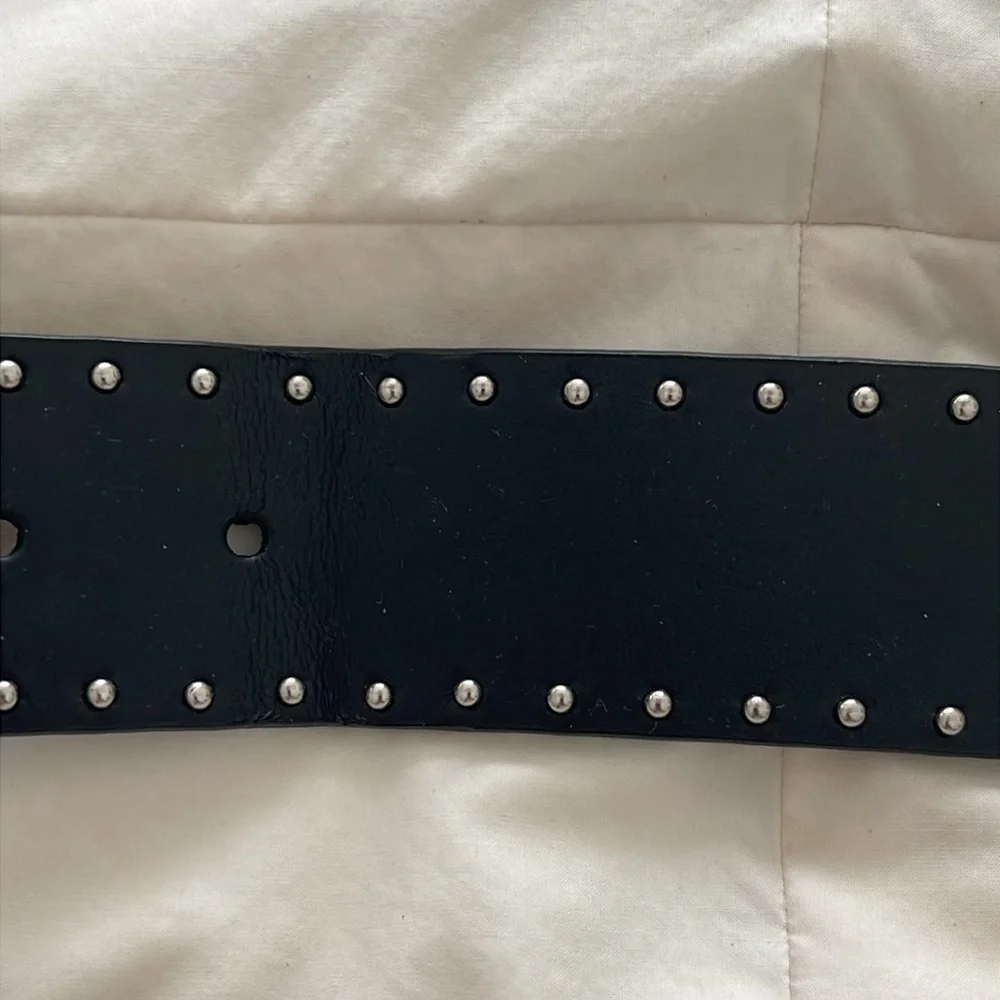 Vintage Calvin Klein Studded Belt Black Silver Ball Studs